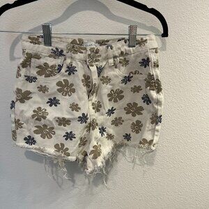 floral jean shorts